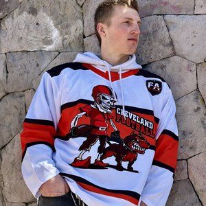 Cleveland Football Hockey Jersey - Custom Stitched & Embroidered Limited Edition